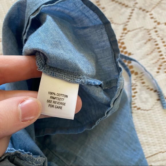 Croft & Barrow • Chambray Cinch Waist Tank Top - Picture 7 of 11
